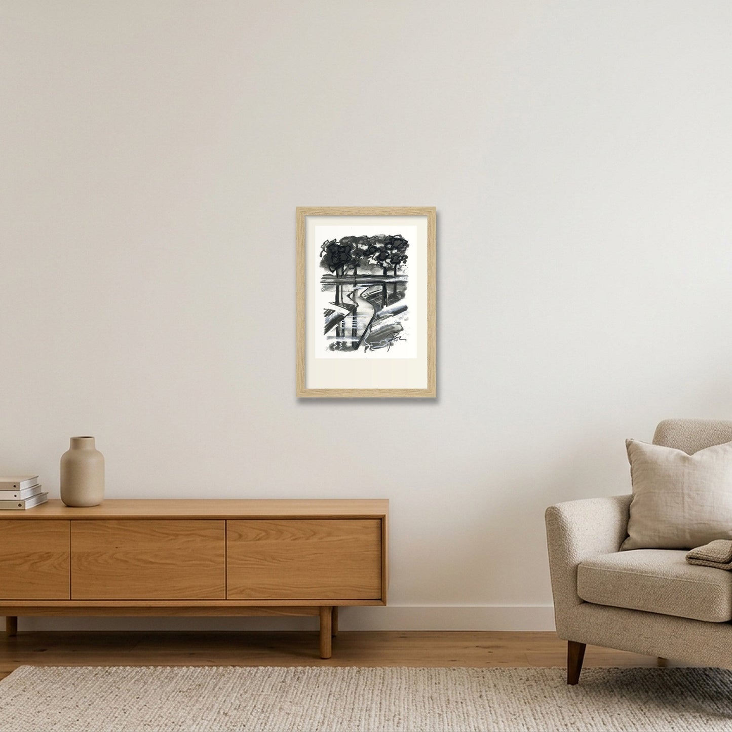 River Coln — A4 (21×30cm, 8×12") Oak Frame
