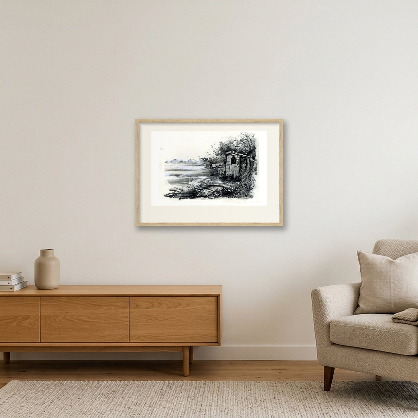 Dalai Lama Field — 59×42cm, 23×17" Oak Frame