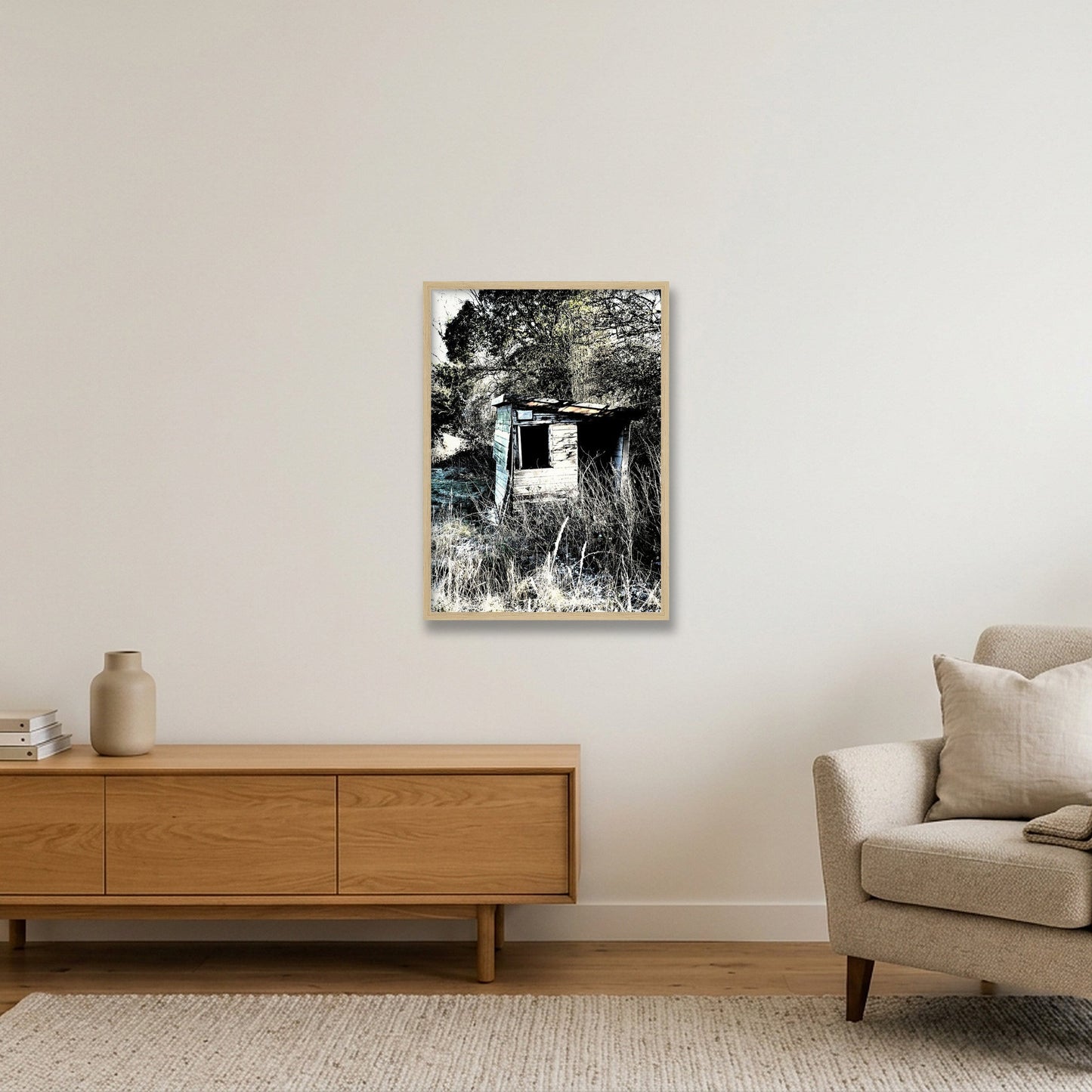 Cricket hut — 42×59cm, 17×23" Oak Frame