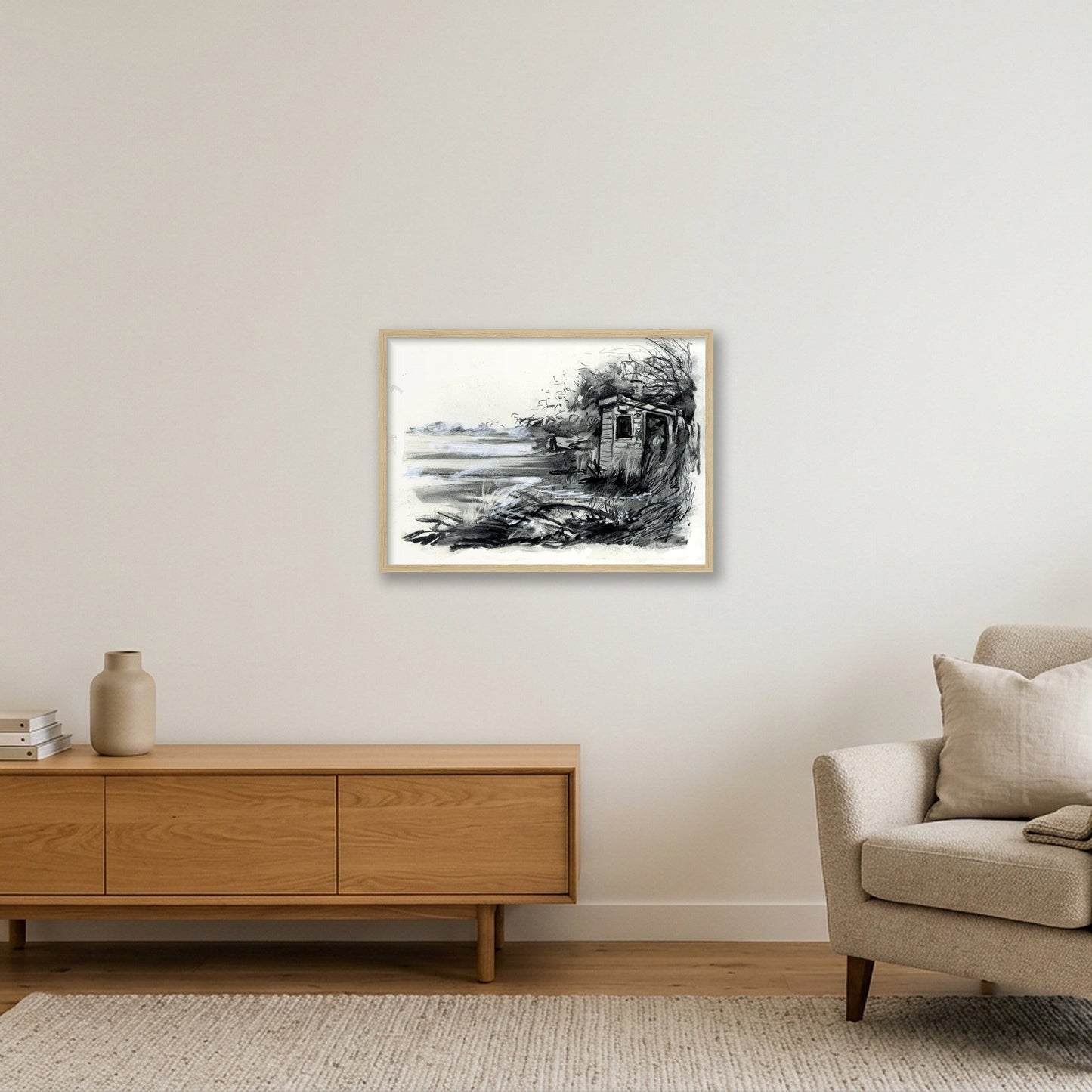 Dalai Lama Field — 59×42cm, 23×17" Oak Frame
