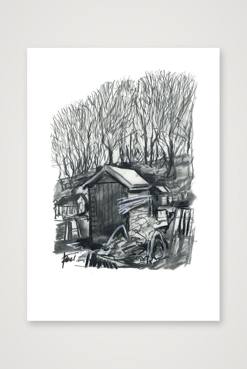 Redding Shed Winter — A4 (21×30cm, 8×12") Print only
