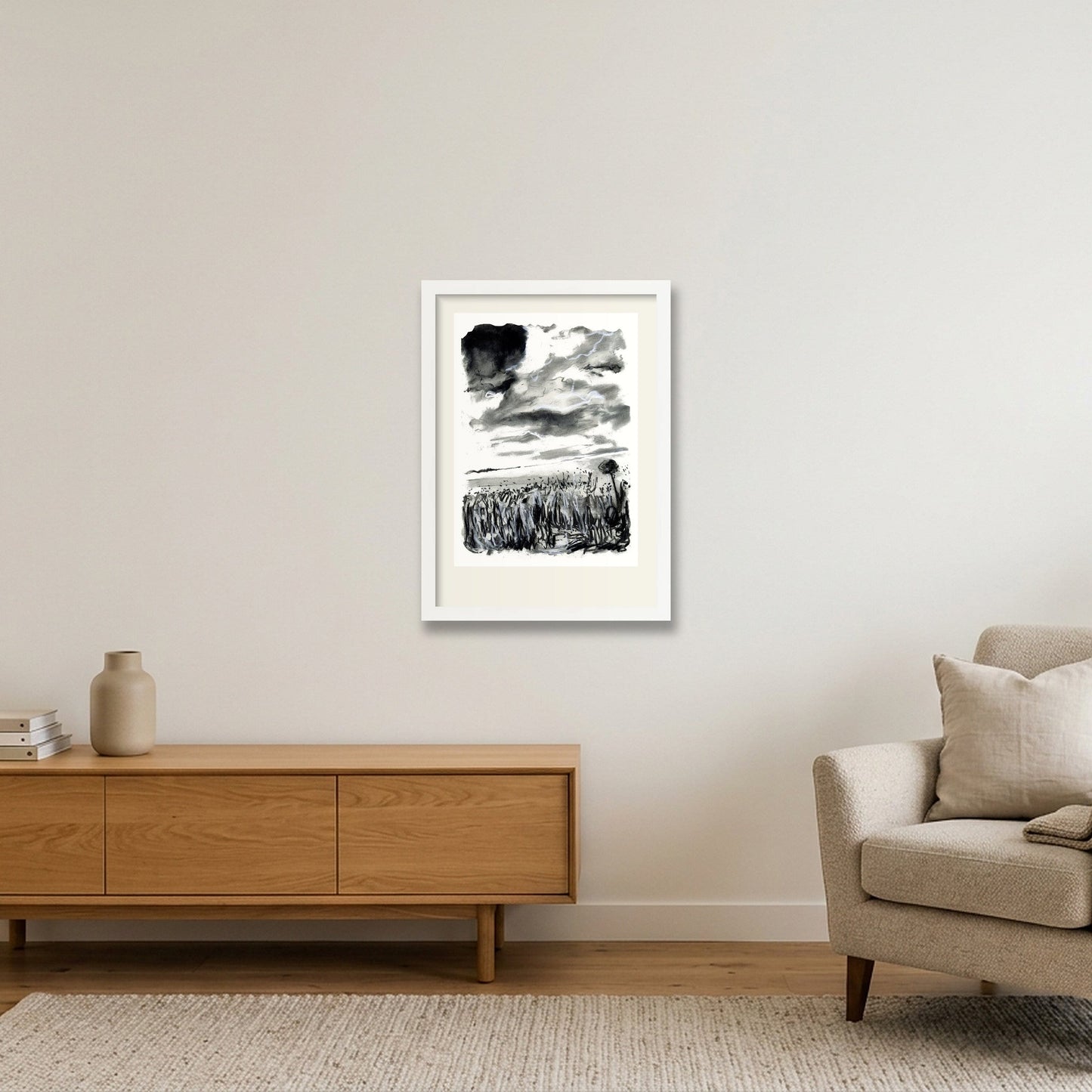French Cornfield — A3 (30×42cm, 12×17") White Frame