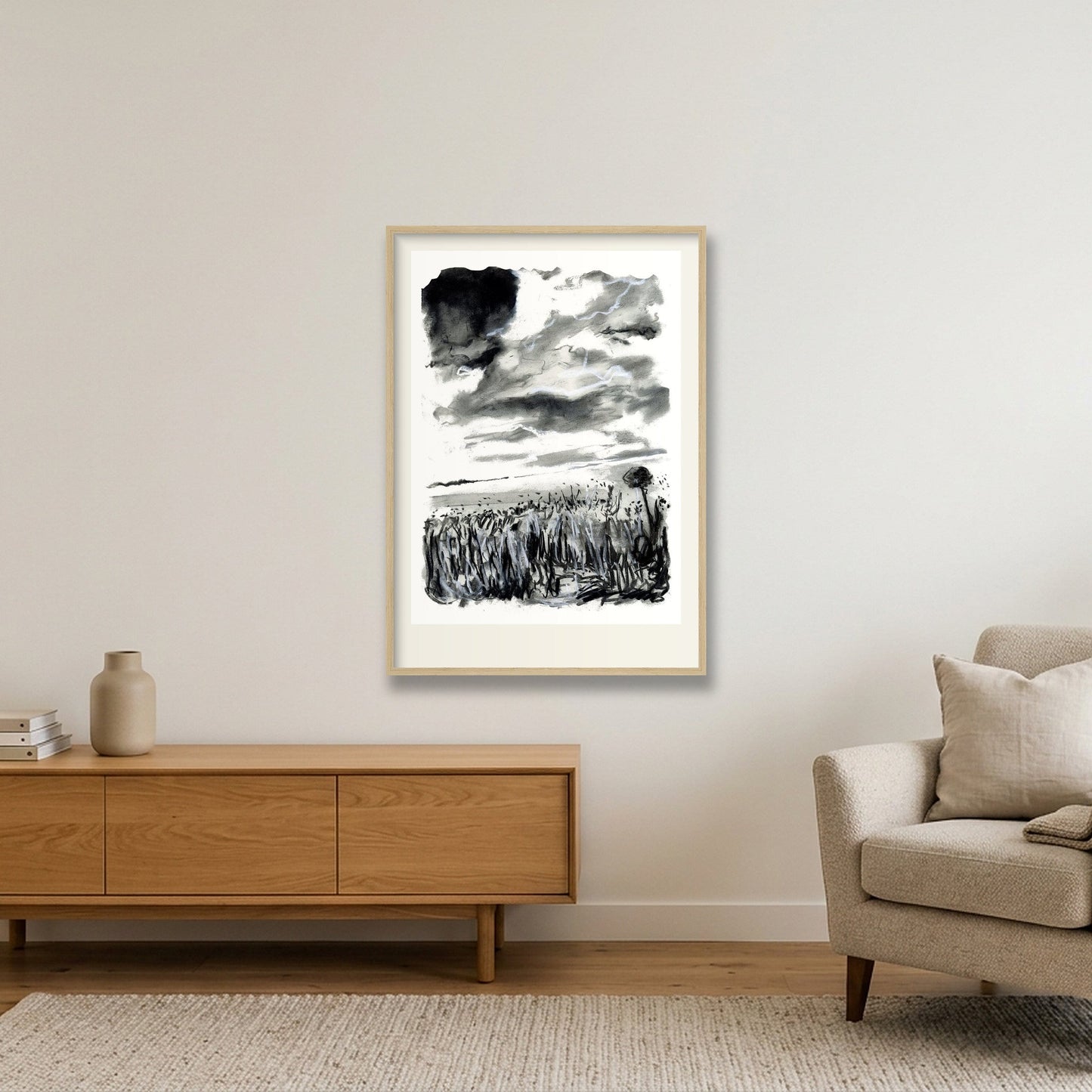 French Cornfield — 59×84cm, 23×33" Oak Frame