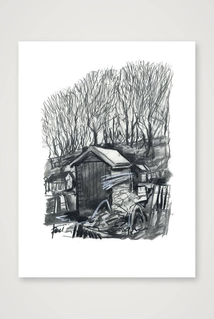 Redding Shed Winter — 30×40cm, 12×16" Print only