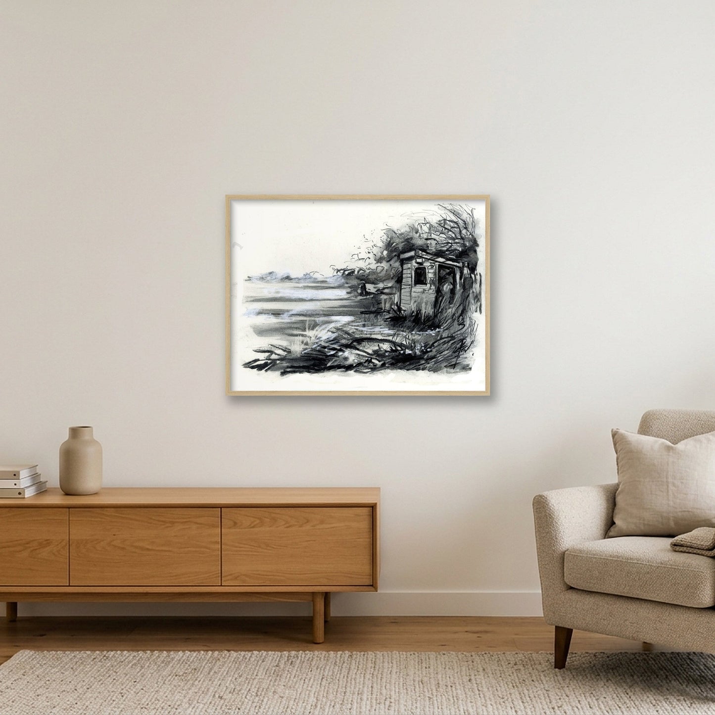 Dalai Lama Field — 80×60cm, 31×24" Oak Frame