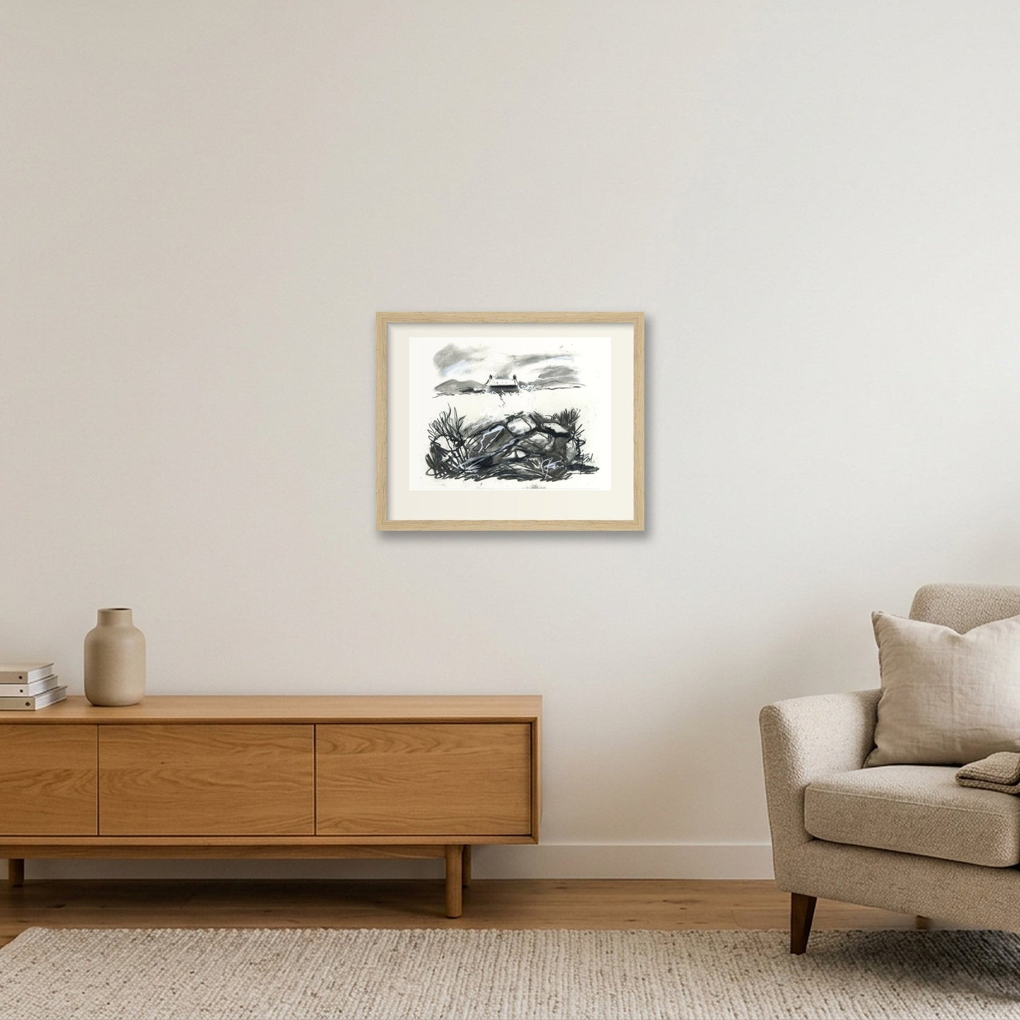 Orkney Cottage Wall — 35×28cm, 14×11" Oak Frame