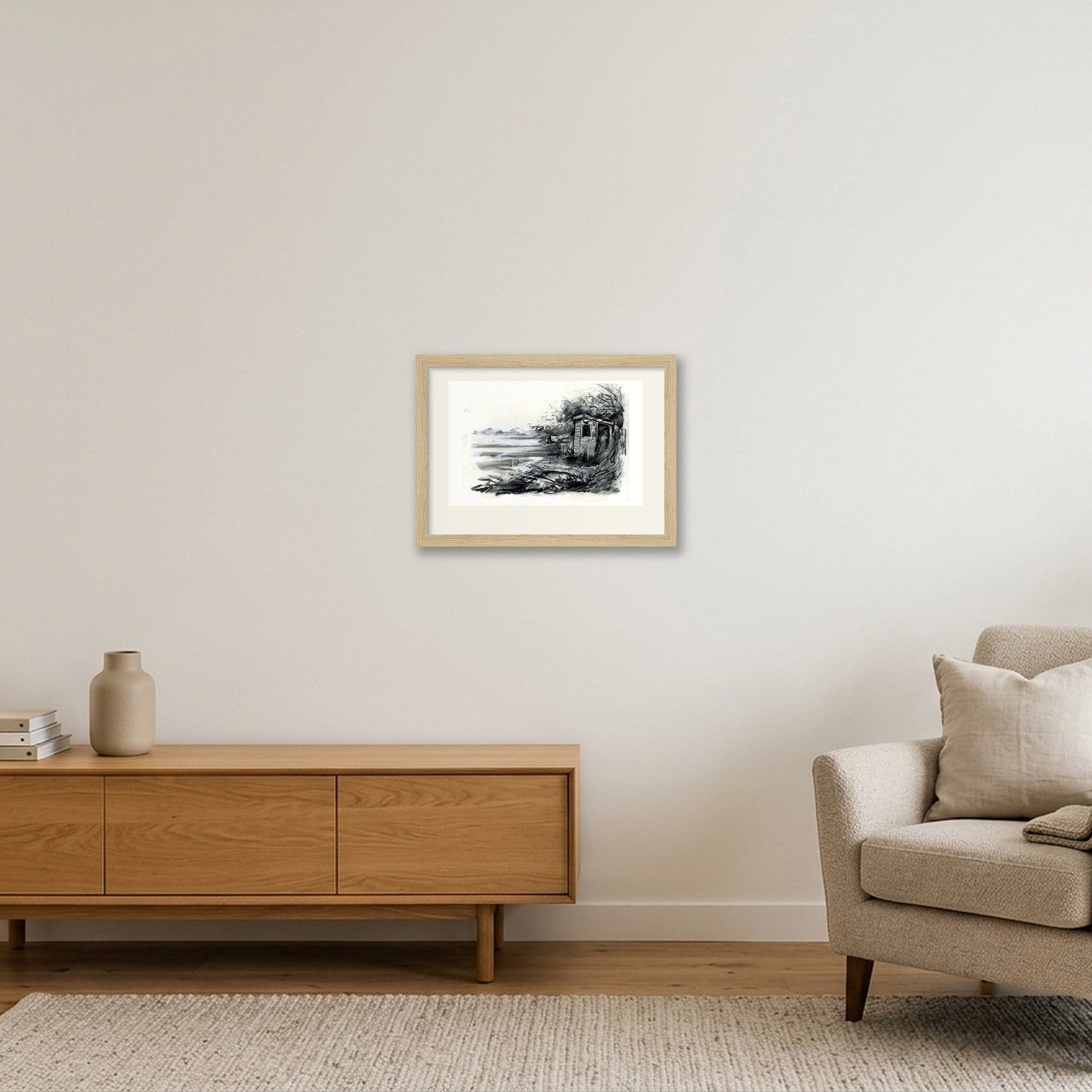 Dalai Lama Field — A4 (30×21cm, 12×8") Oak Frame