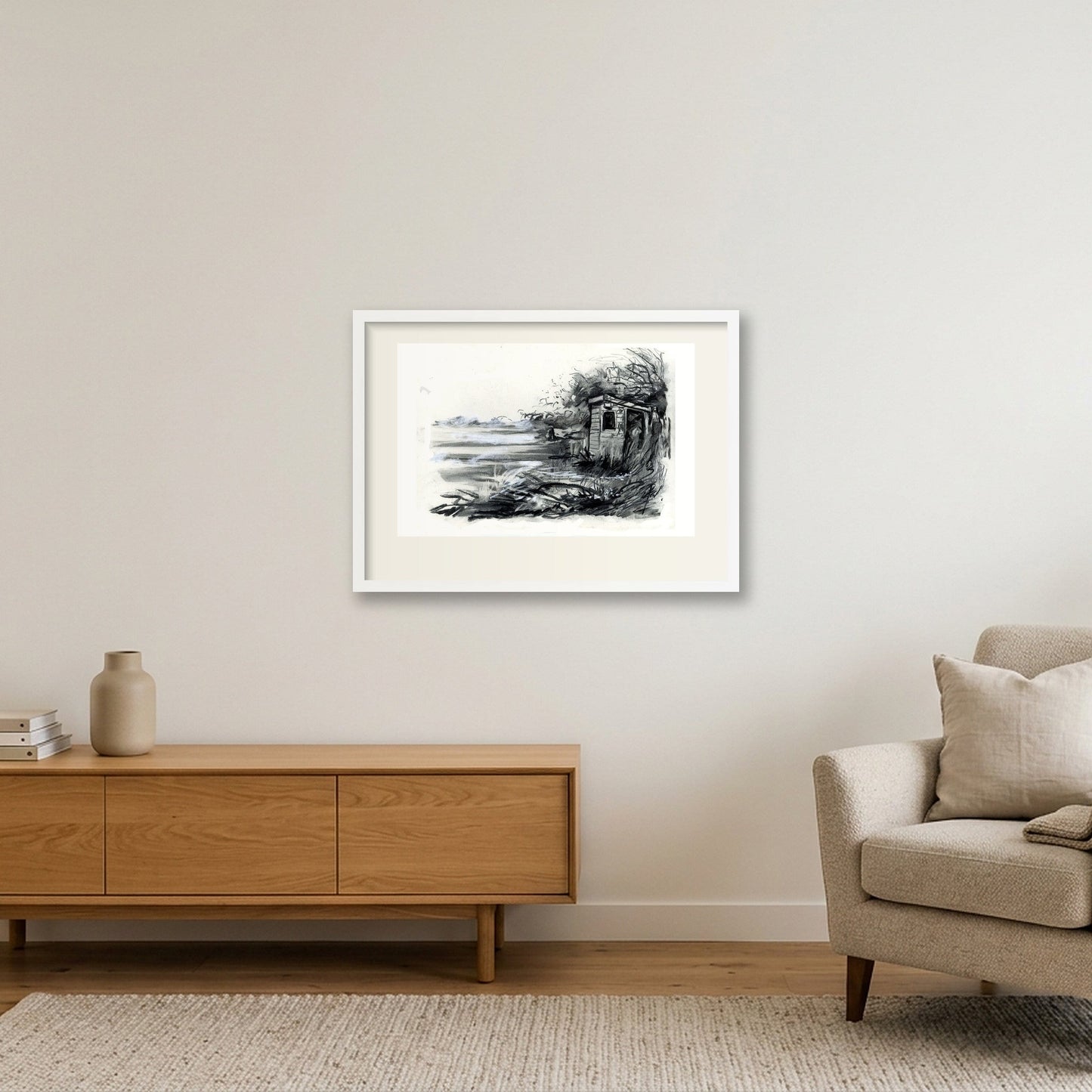 Dalai Lama Field — 59×42cm, 23×17" White Frame