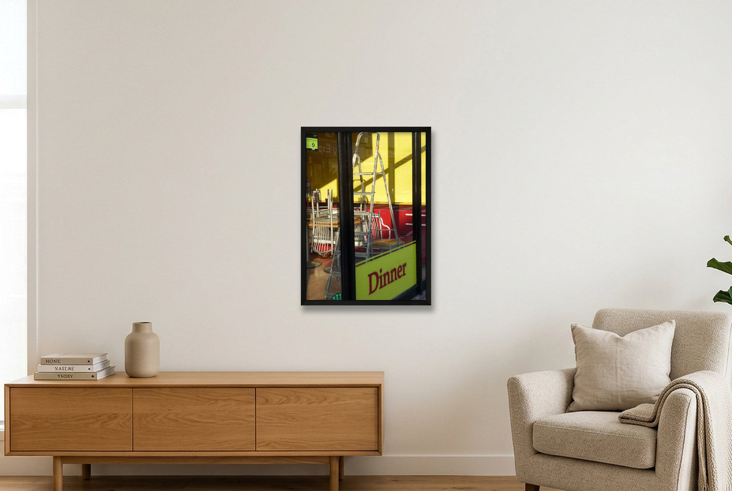 Yellow Dinner — 42×59cm, 17×23" Black Frame
