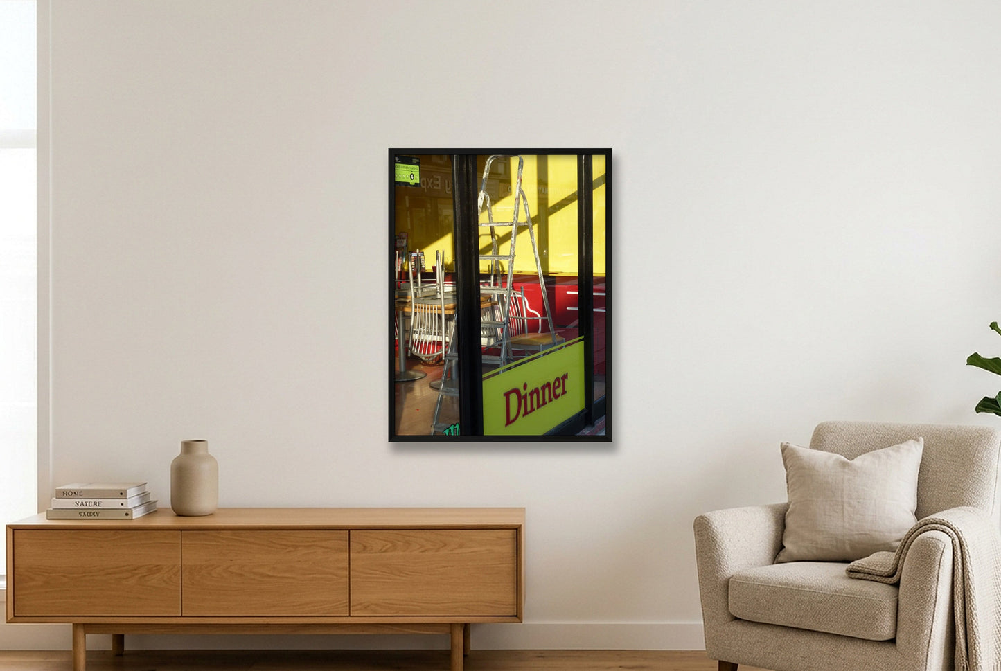 Yellow Dinner — 60×80cm, 24×31" Black Frame