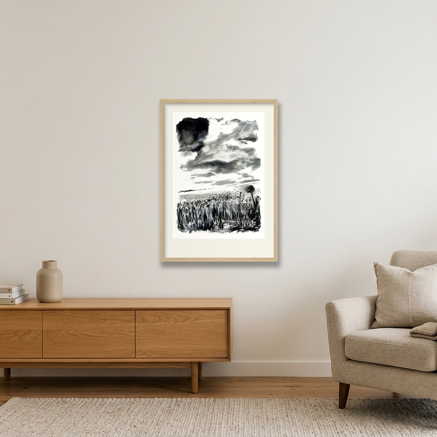 French Cornfield — 42×59cm, 17×23" Oak Frame
