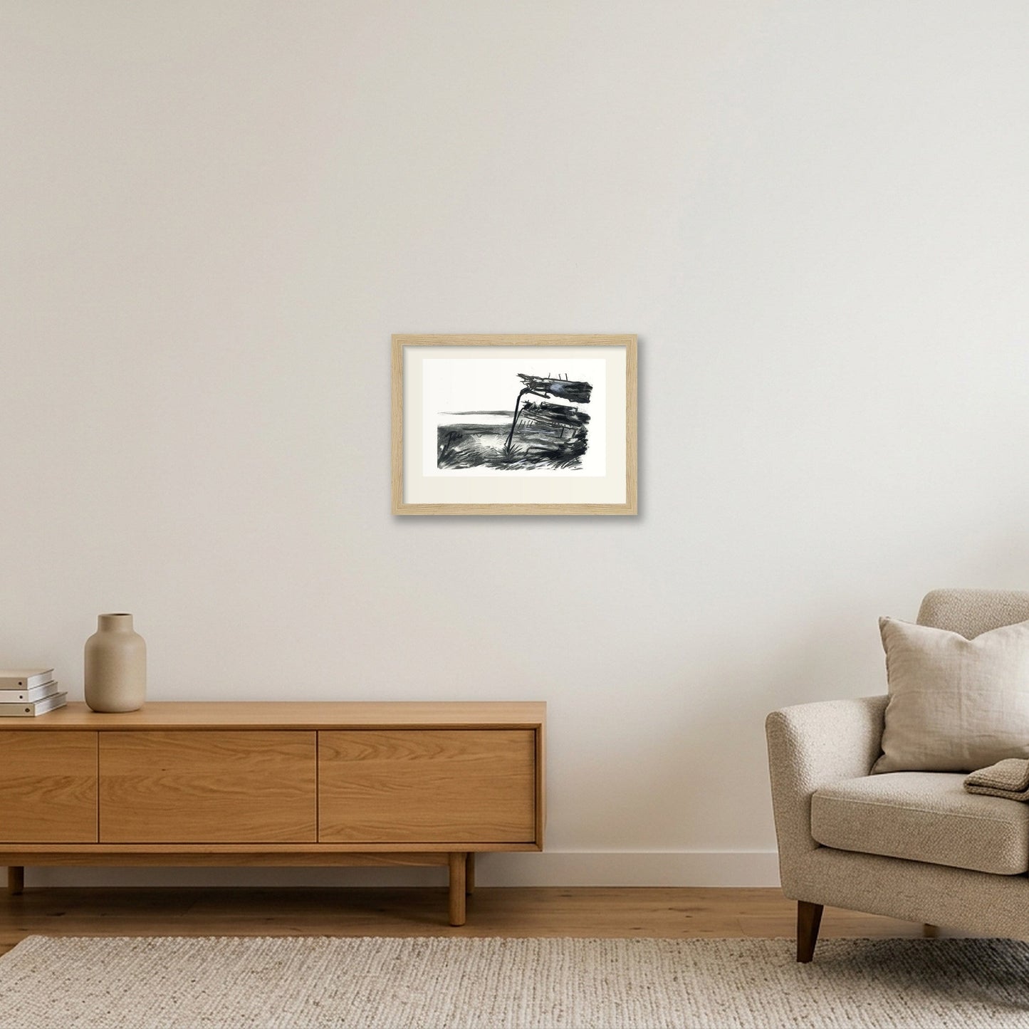 Purton Hulk Sunset — A4 (30×21cm, 12×8") Oak Frame