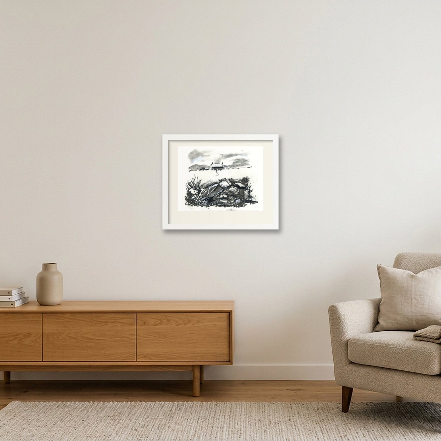 Orkney Cottage Wall — 35×28cm, 14×11" White Frame