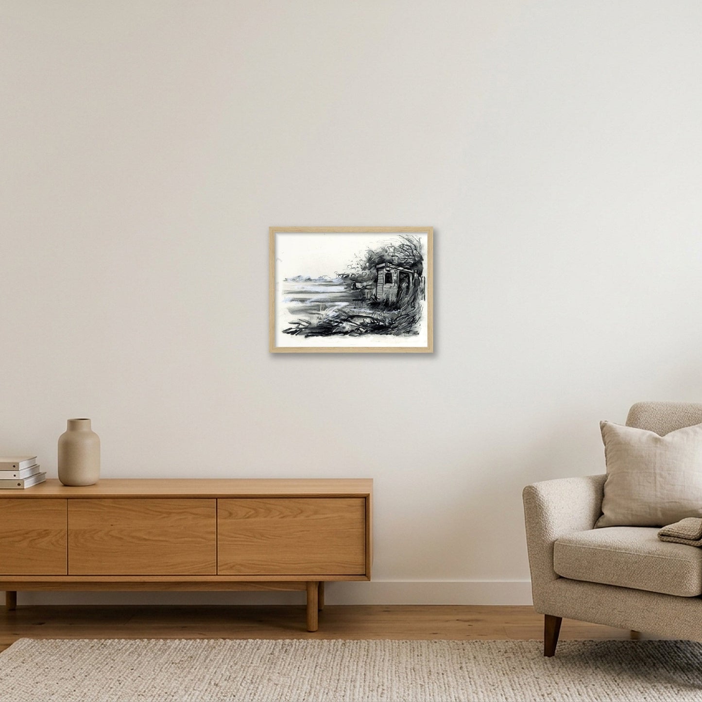 Dalai Lama Field — 40×30cm, 16×12" Oak Frame