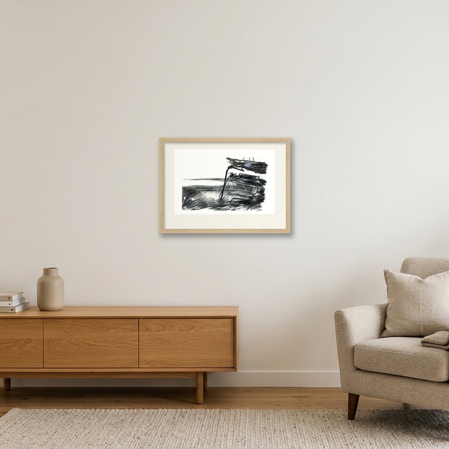 Purton Hulk Sunset — A3 (42×30cm, 17×12") Oak Frame