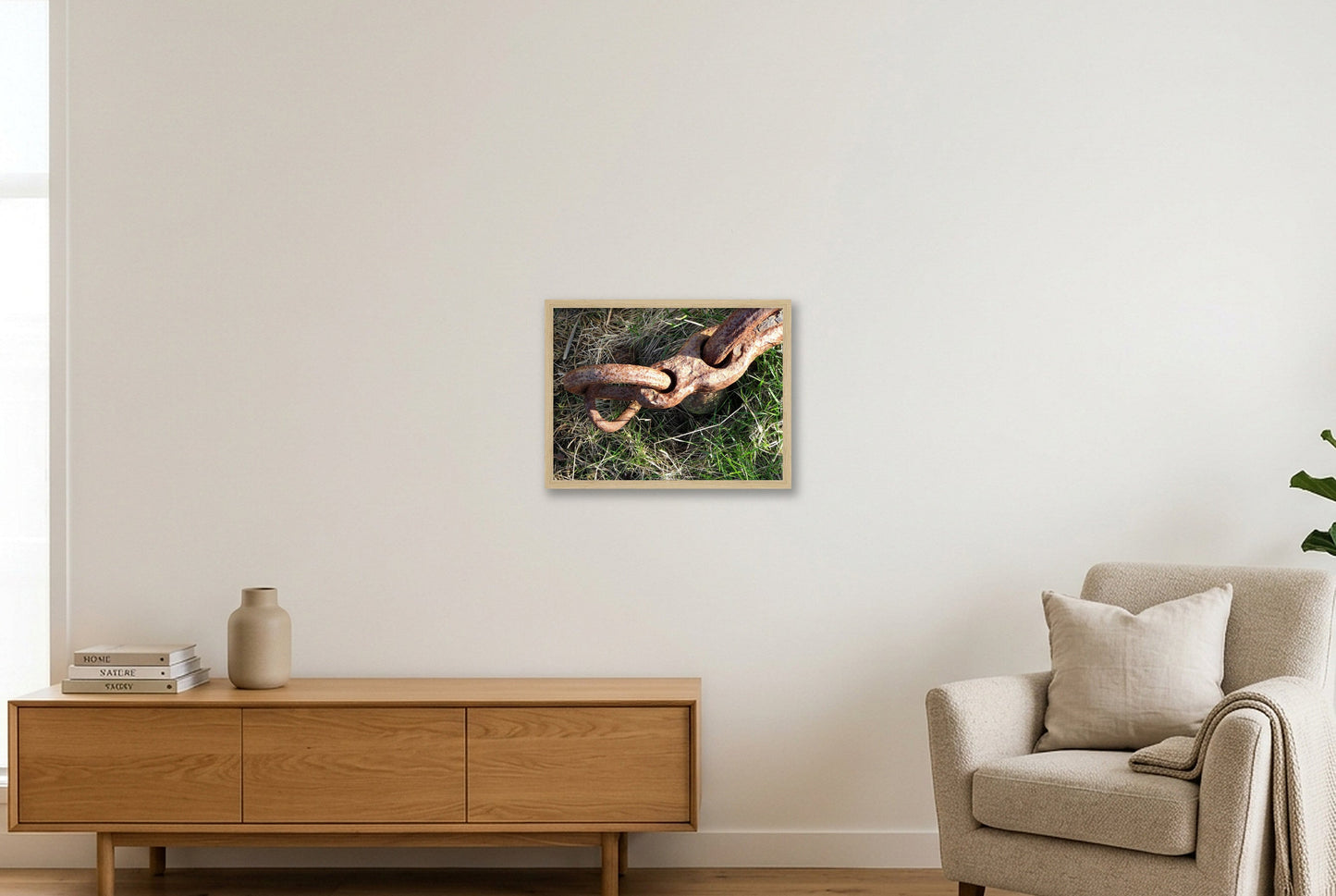 Chain link final — 40×30cm, 16×12" Oak Frame