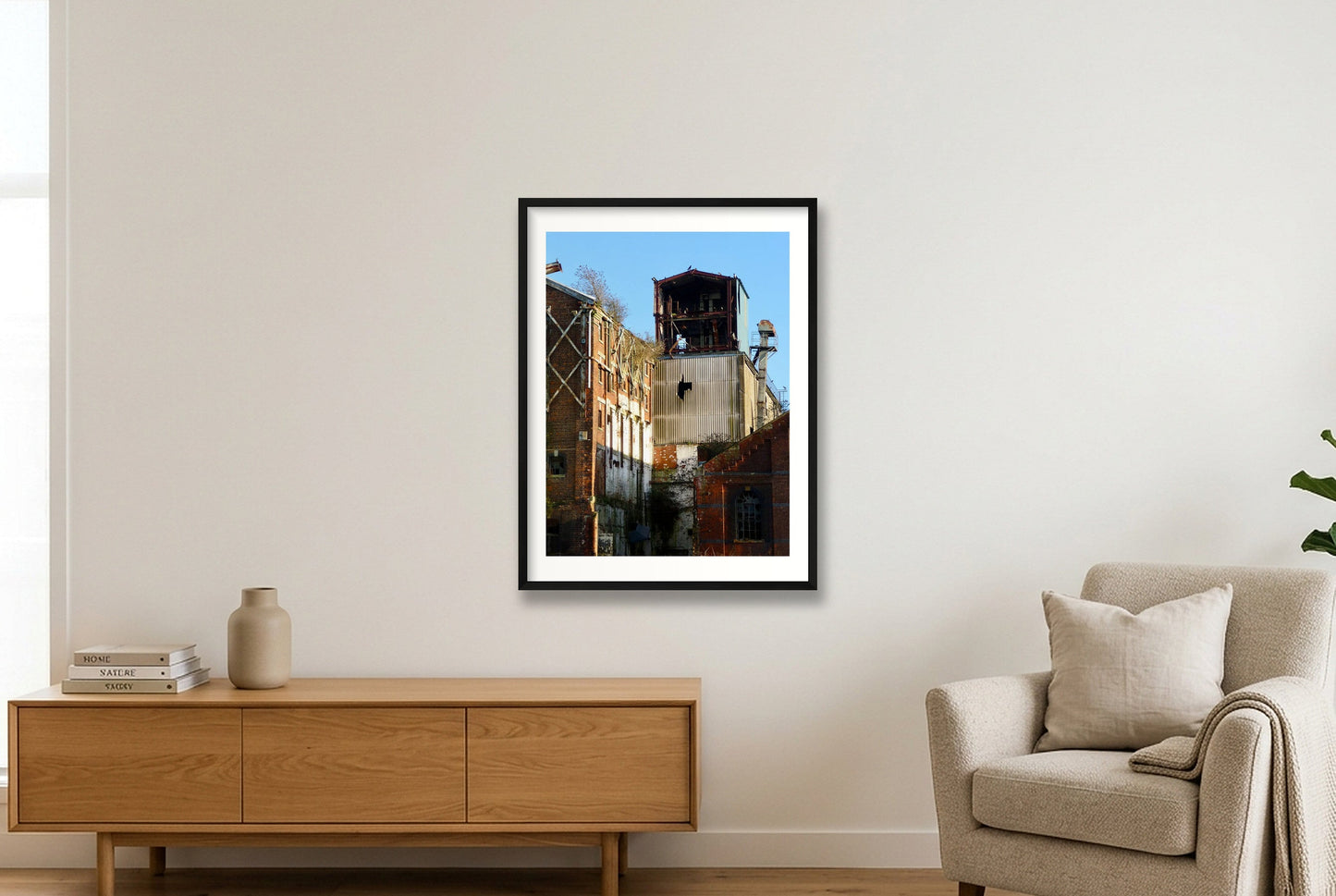 Gloucester Warehouse Wreck — 60×80cm, 24×31" Black Frame