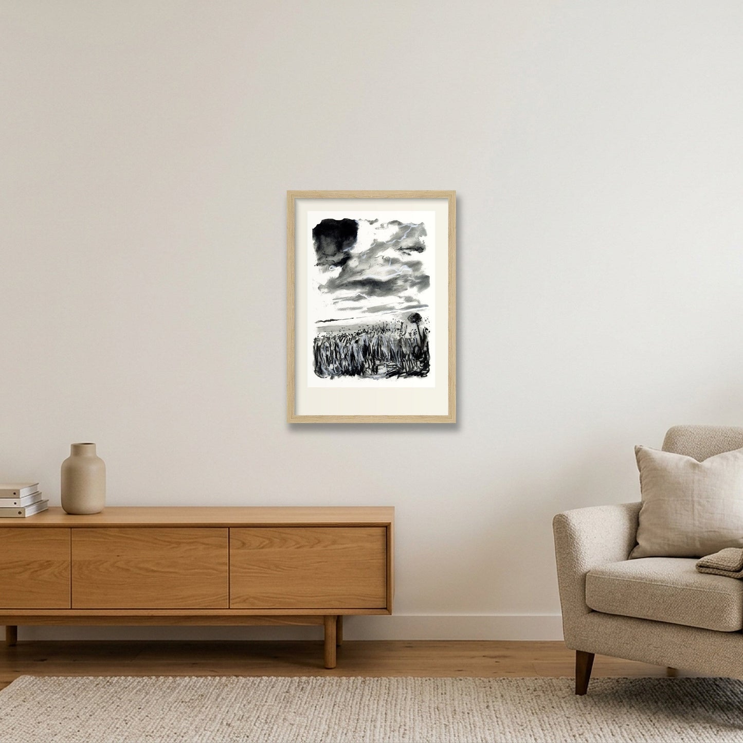 French Cornfield — A3 (30×42cm, 12×17") Oak Frame