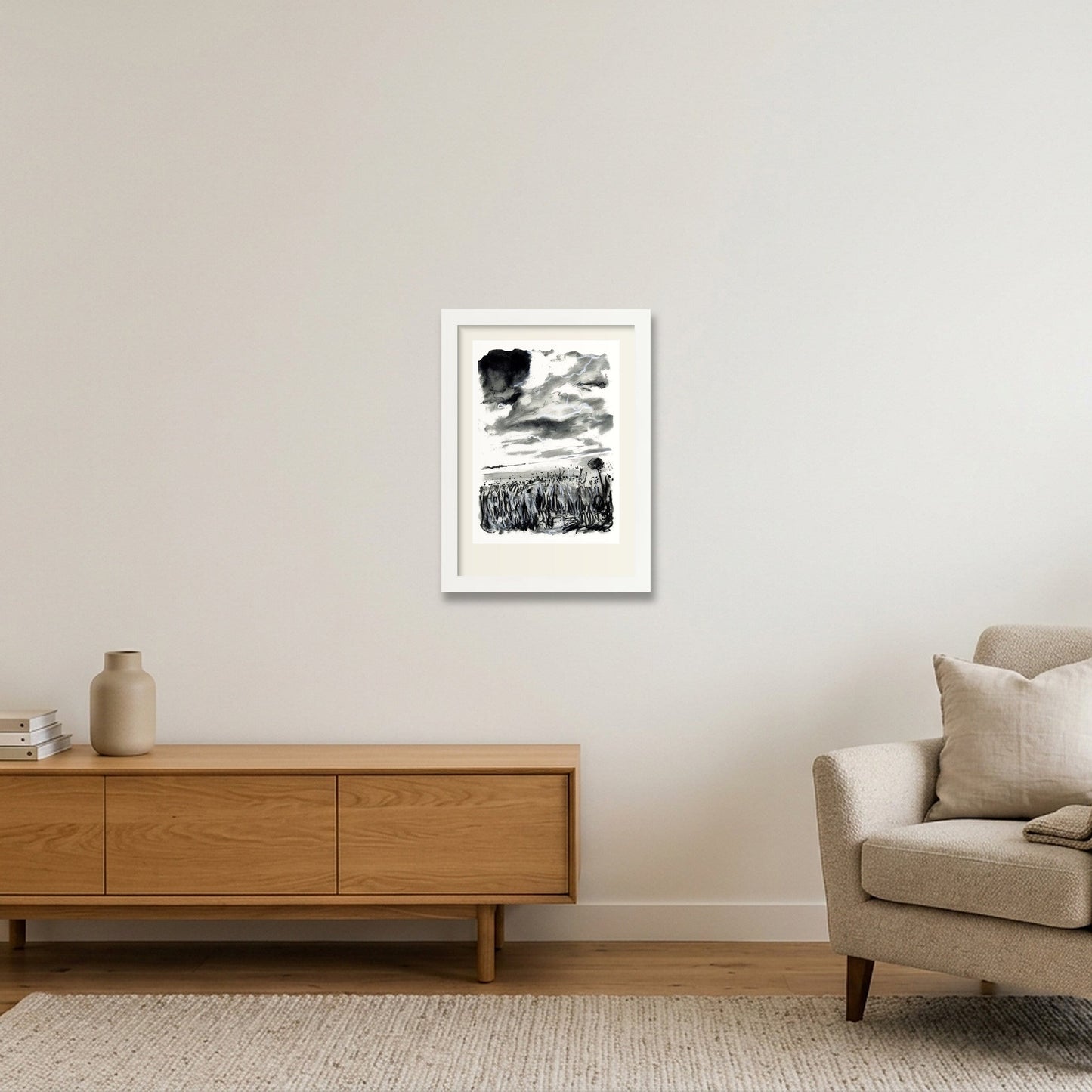 French Cornfield — A4 (21×30cm, 8×12") White Frame