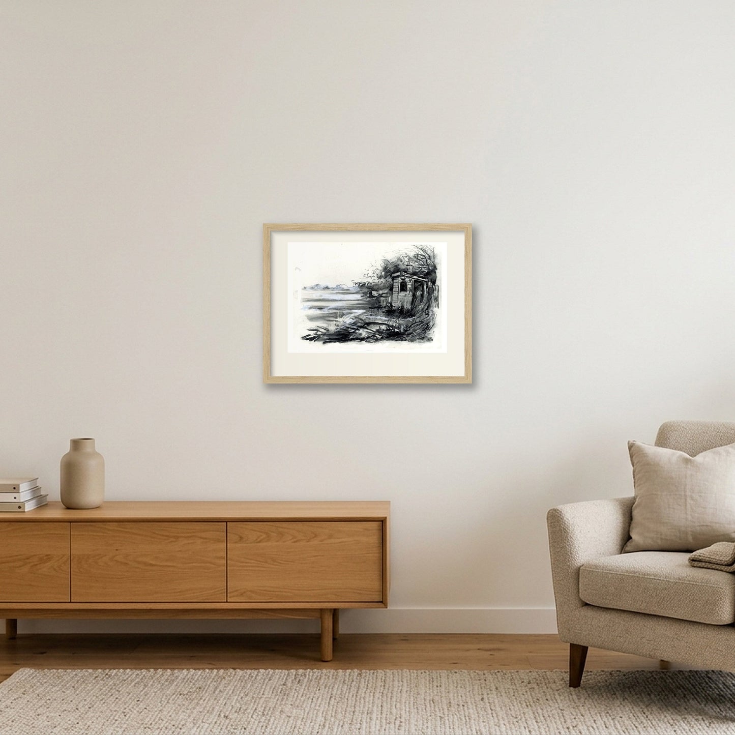 Dalai Lama Field — 40×30cm, 16×12" Oak Frame